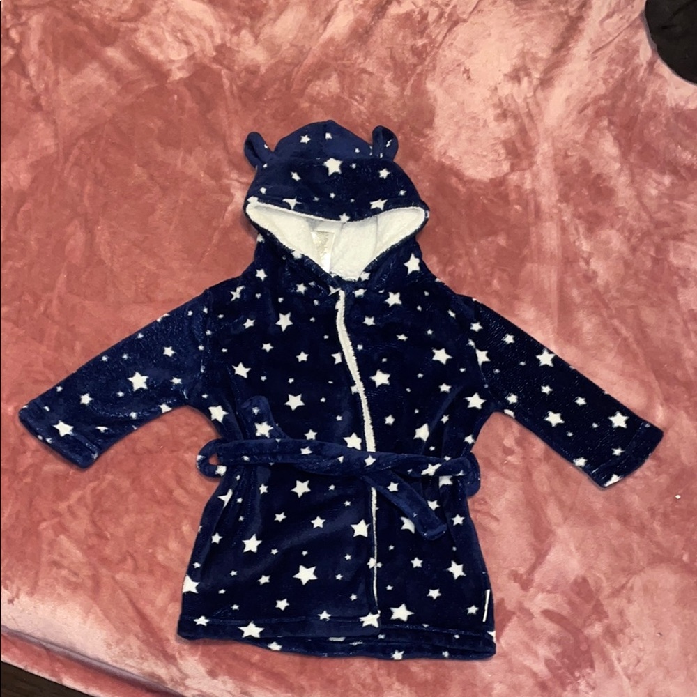 Max & Olivia Mini  Dark blue Starry Kids Robe